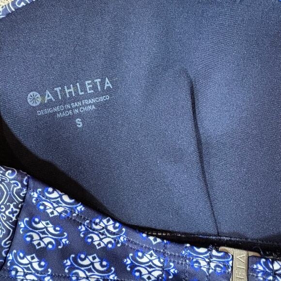 Athleta Tangier Keyhole Cutout Blue Tile Peep 1 Piece Swimsuit Small - Picture 6 of 7